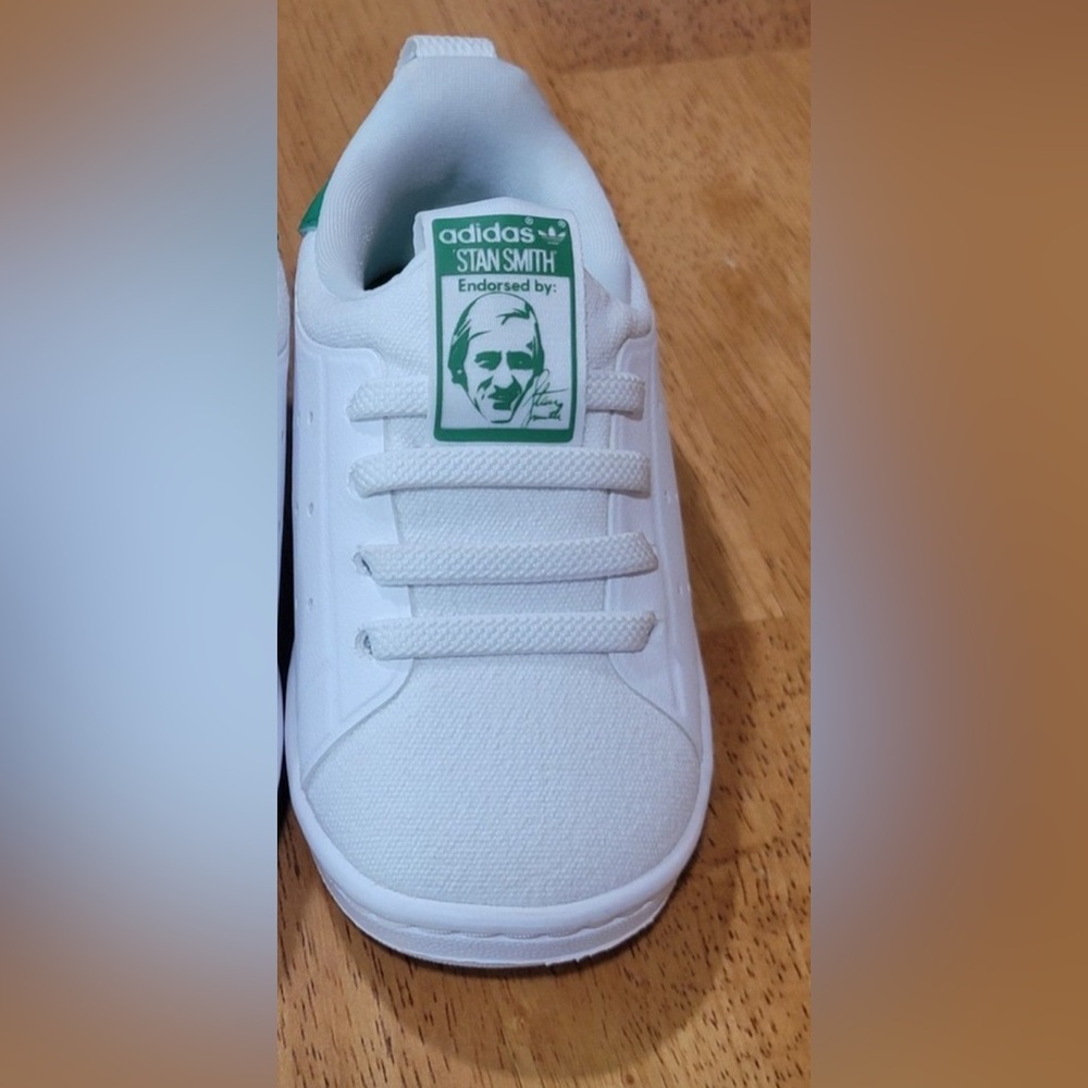 Adidas Kids' Stan Smith White and Green Sneakers